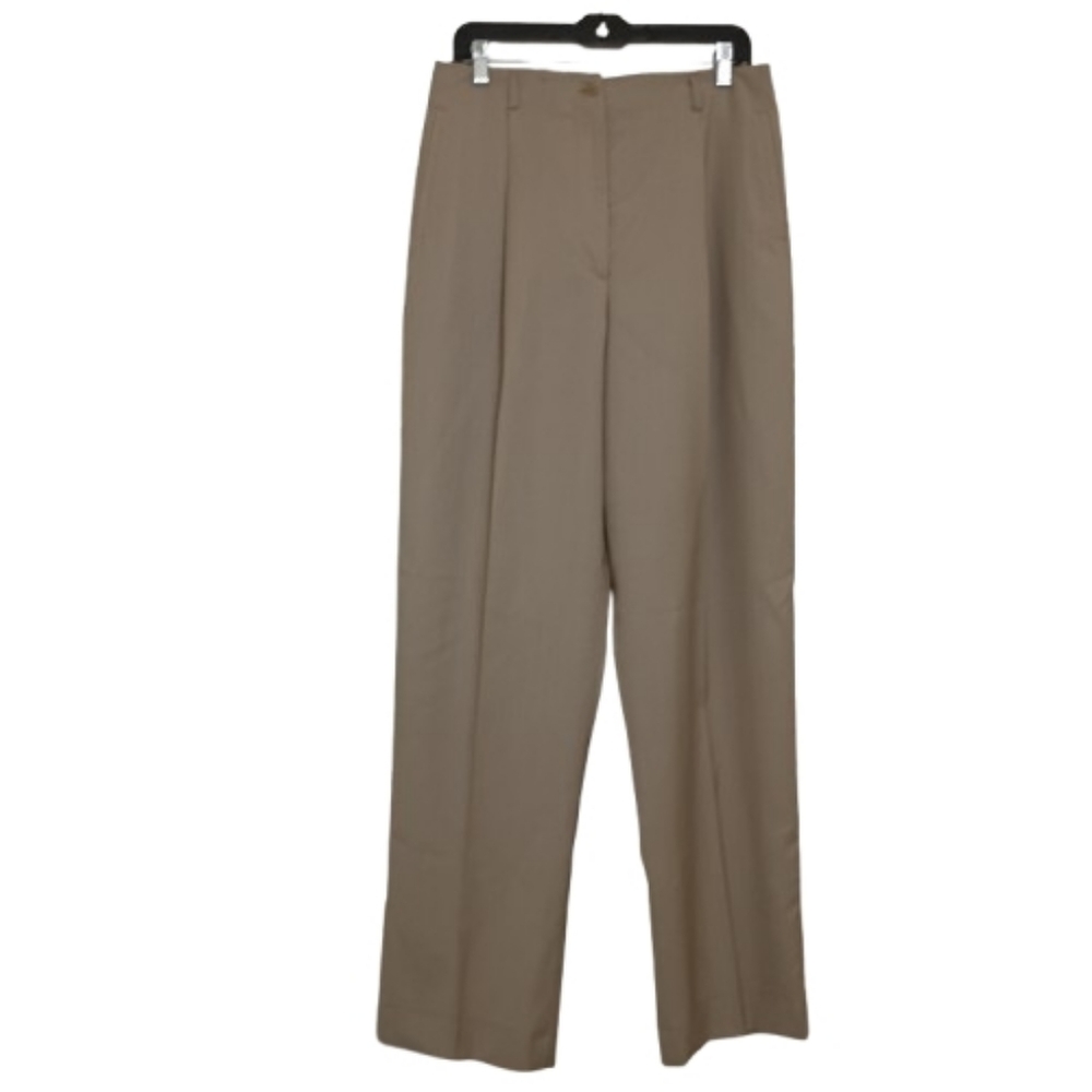 Zanella Taupe Wide-Leg Pleated Trousers - Picture 4 of 15